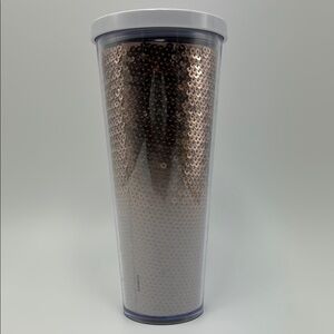 Starbucks Gold Sequin Tumbler Ombre New Without Straw